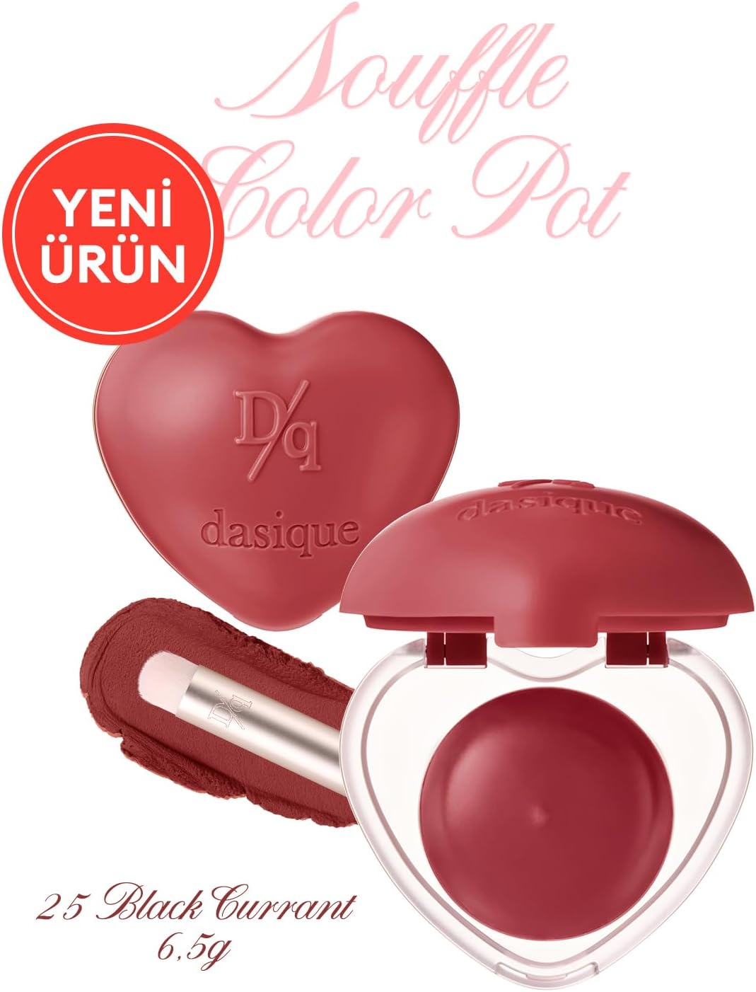 Yoğun Pigmentli Köpük Yapıda Kadife Bitişli Ruj & Allık Souffle Color Pot 25 Black Currant