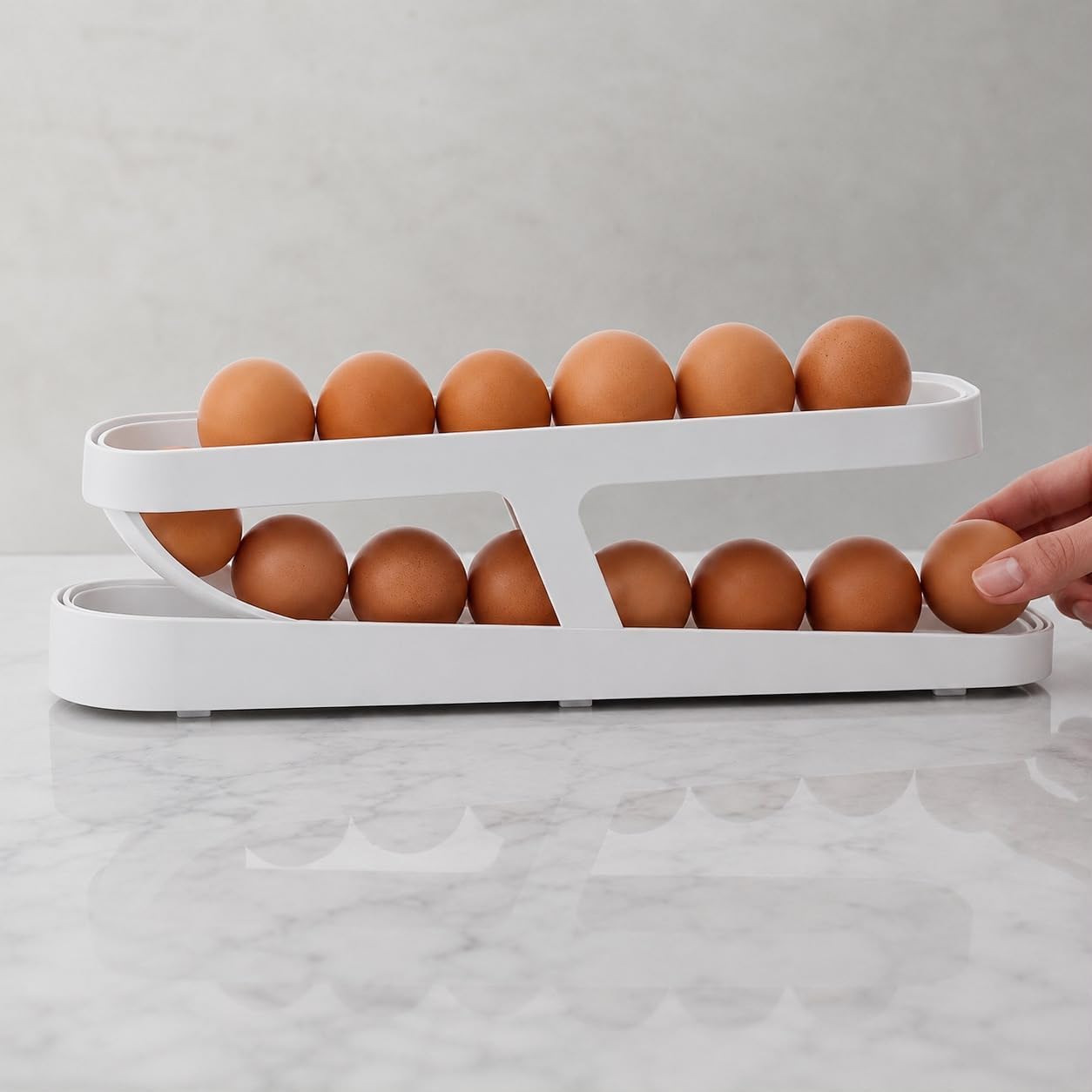 Buzdolabı Yumurta Standı 2 Katlı Plastik Yumurta Organizer | 14-17 Adet Kapasiteli