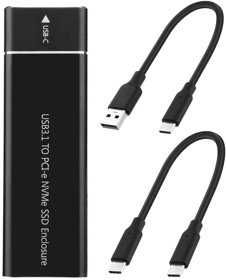 M.2 NVME USB3.1 Tip-C GEN2 10GBPS Muhafaza M.2 PCI-E SSD Sabit Disk Harici Sürücü Kutusu M.2 M-Key SSD'den USB-C'ye Adaptör (siyah)