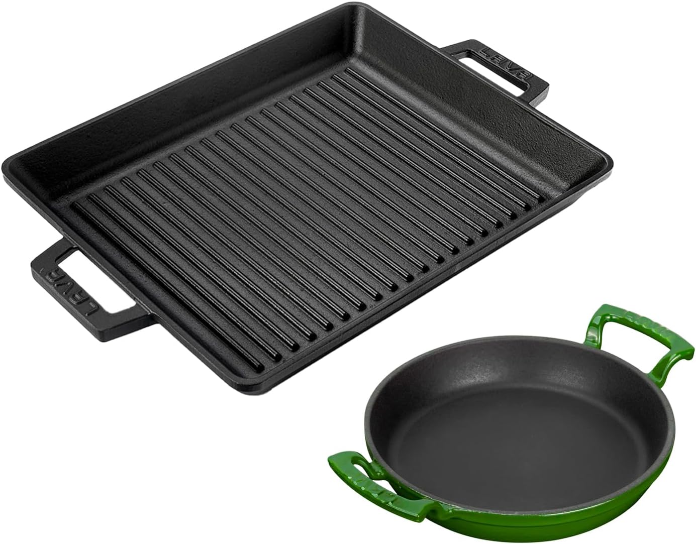 Döküm Izgara Tava 26x32 & 20 cm Sahan Set - Gerçek Izgara Lezzeti Evde