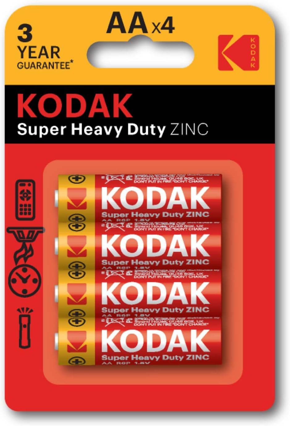 Kodak KAAHZ-4 30951044-Blisterli Çinko Karbon Kalem Pil, 4 Adet