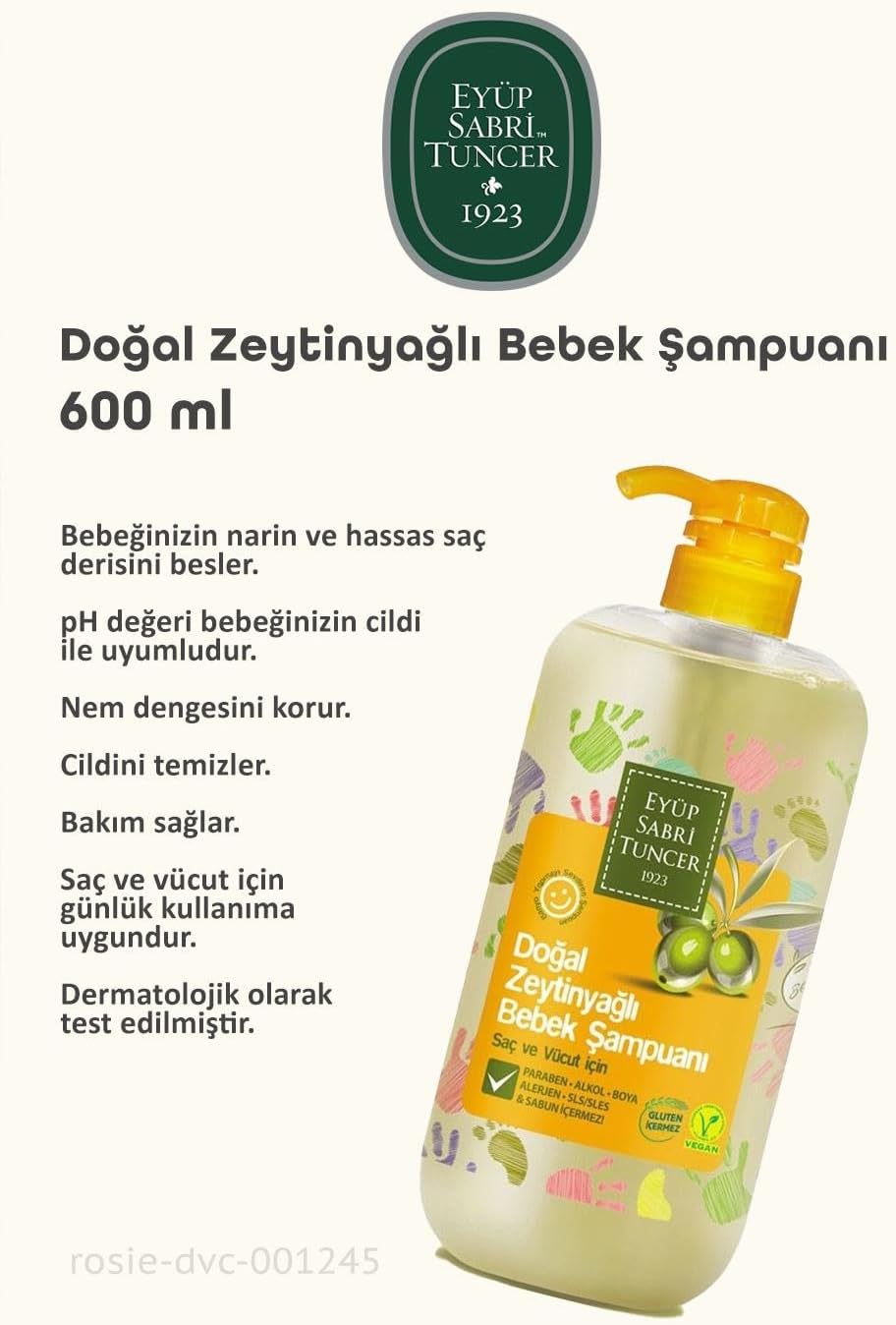 Eyüp Sabri Tuncer Doğal Zeytinyağlı Bebek Şampuanı (600 Ml)