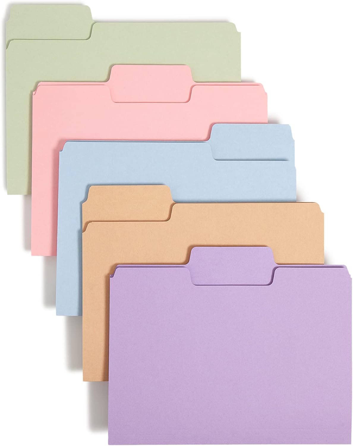 SuperTab Dosya Klasörü, Büyük Boy 1/3 Kesim Tab, Mektup Boyutu, Çeşitli Pastel Renkler, Kutu başına 100 (11961)