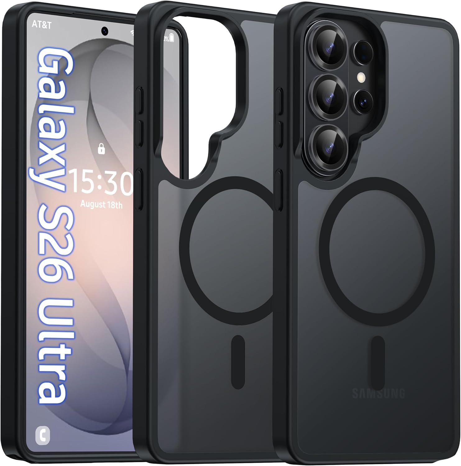 Manyetik Samsung Galaxy S26 Ultra Kılıf, Siyah