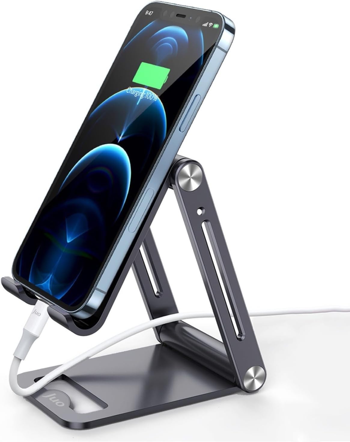 Alüminyum Katlanabilir Metal Masaüstü Telefon Tutucu Standı Uzay Grisi