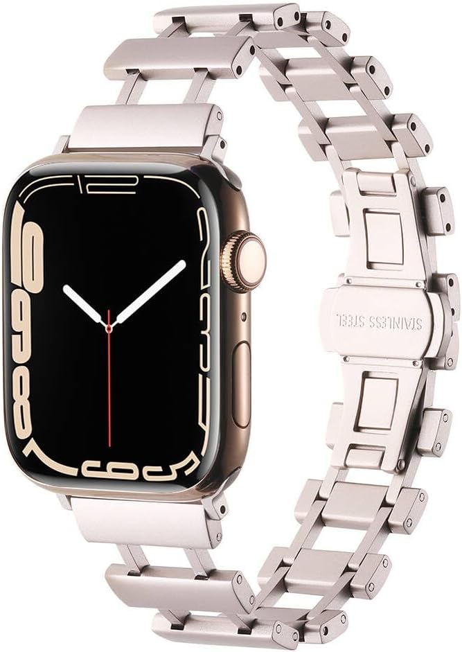 Apple İle Uyumlu Watch 38mm/40mm KRD-96 Metal Kordon Starlight