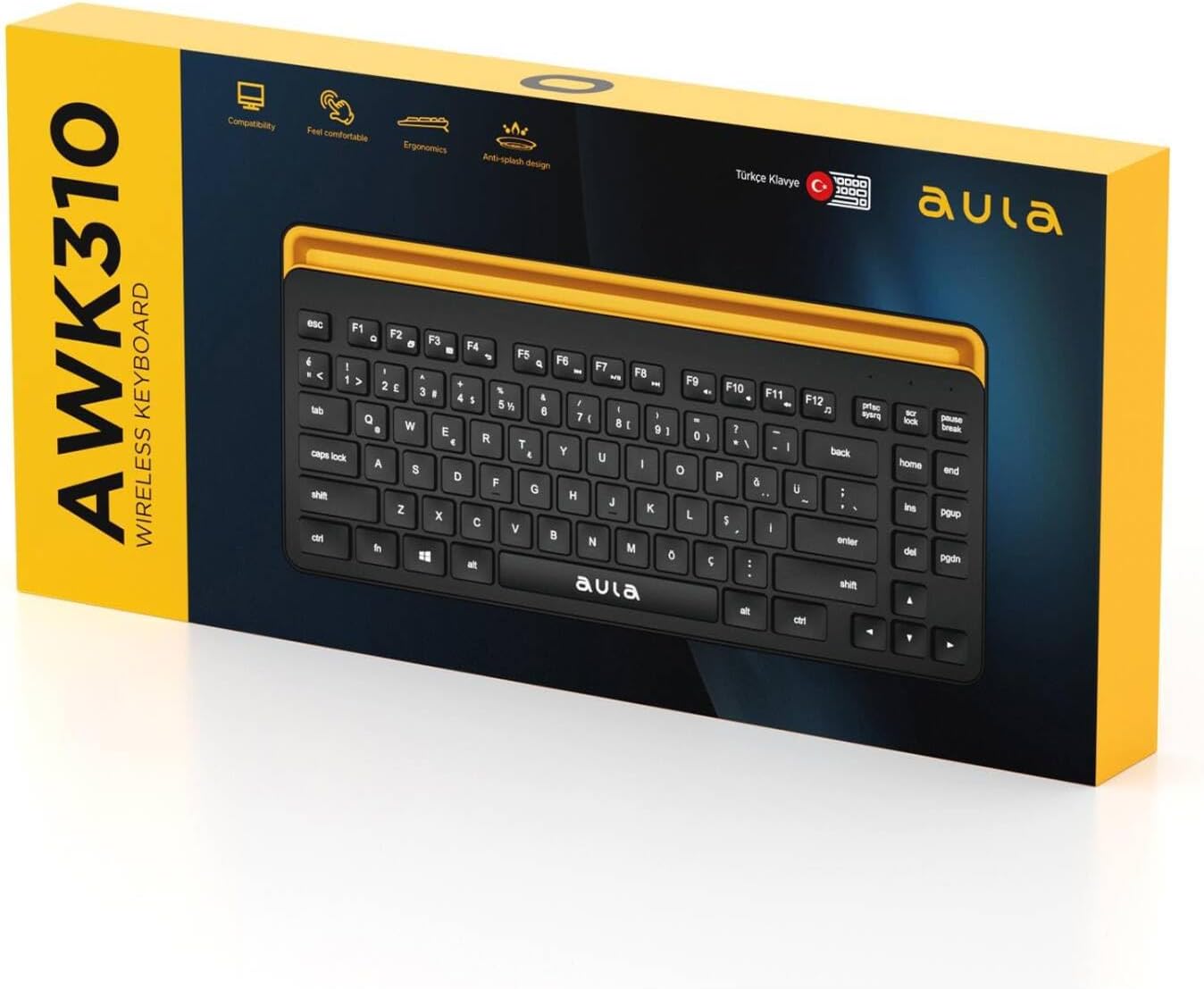 AWK310 Bluetooth 4.0 Kablosuz Telefon Tablet Standlı TKL Türkçe Q Klavye
