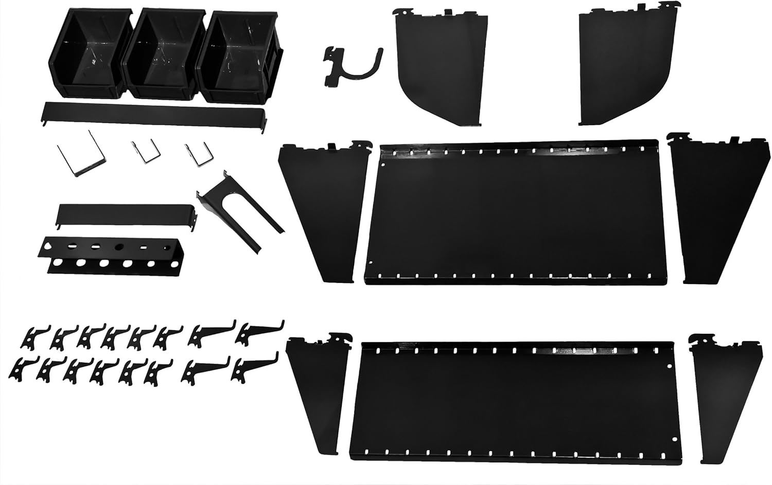 KT-400-WRK B Yarıklı Alet Kartı İş İstasyonu Aksesuar Kiti Yalnızca Pegboard için, Siyah
