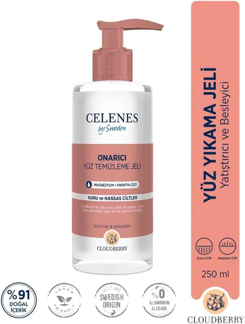 Celenes Cloudberry Köpüren Yüz Yıkama Jeli Kuru Ve Hassas Ciltler (250 ml)