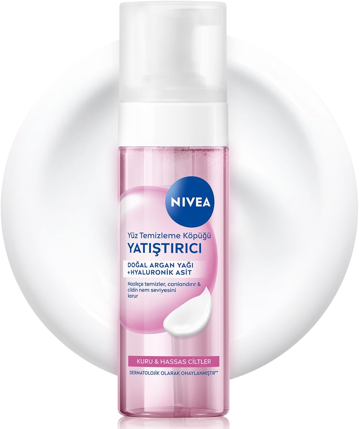 Yüz Yıkama Köpüğü Yatıştırıcı 150 ml, Kuru Ciltler, Derinlemesine Yüz Temizleme, Doğal Badem Yağı ile Cilt Bakım