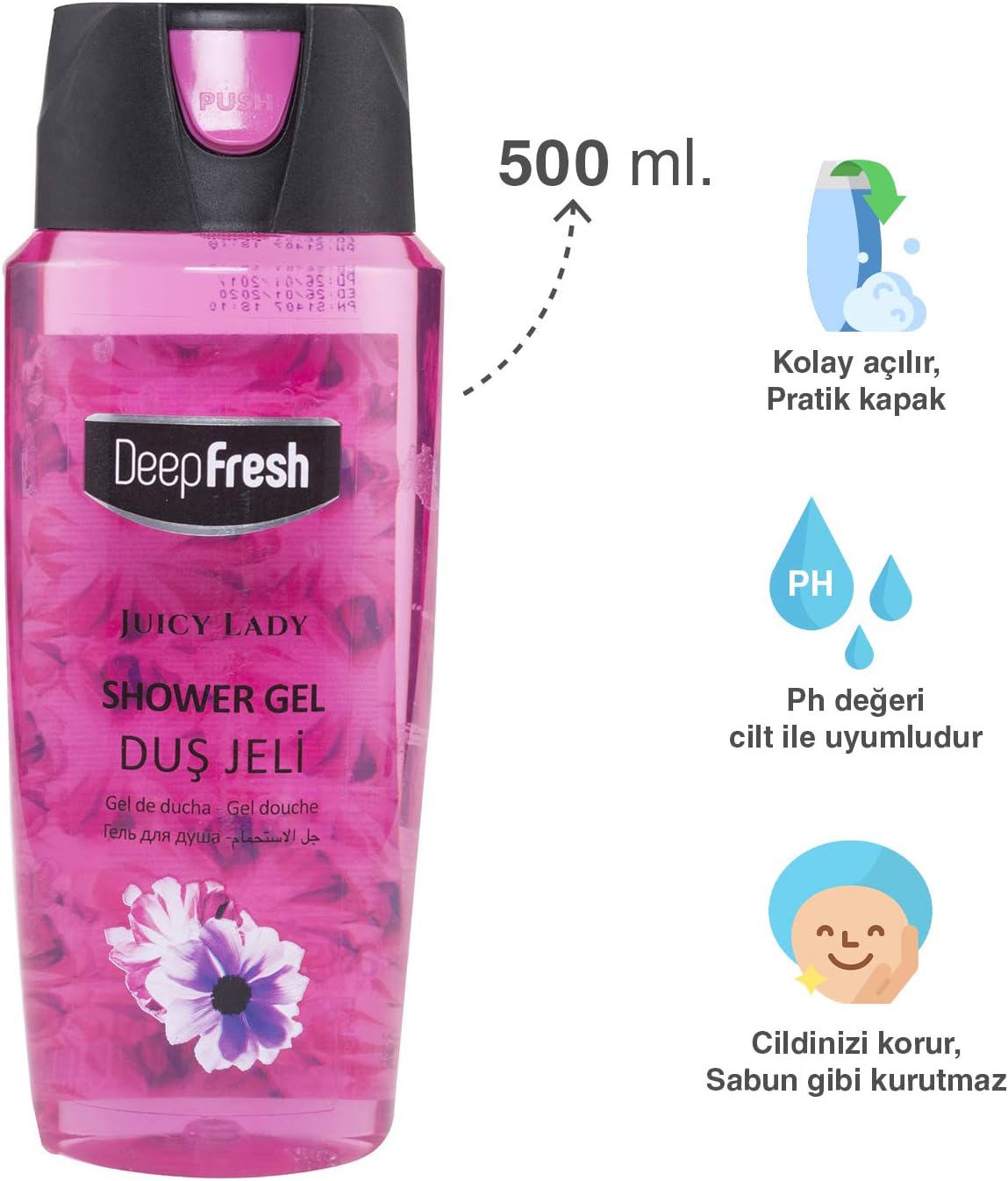 Pratik Kapaklı Duş Jeli Juicy Lady (500 ml)