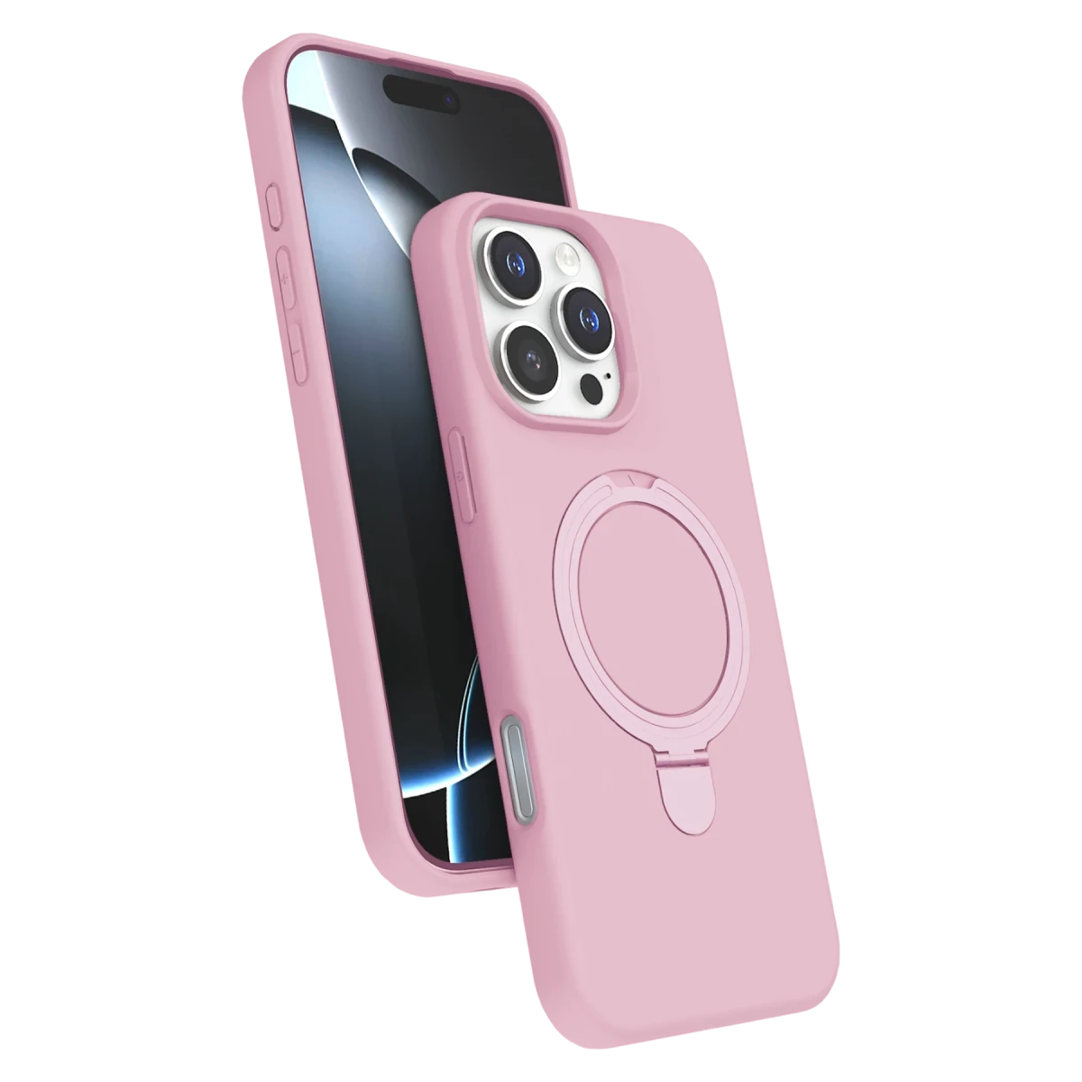 Apple iPhone 16 Pro Max Regal Magsafe Standlı Kapak - Açık Pembe