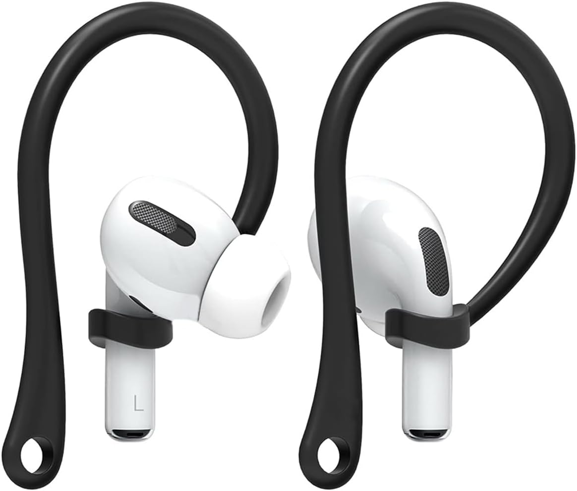 Airpodss 4 3 2 1 Pro Pro 2 Nesil Uyumlu Silikon Kulaklık Tutucu Kulak Askısı Düşmeyi Önleyici (Siyah)