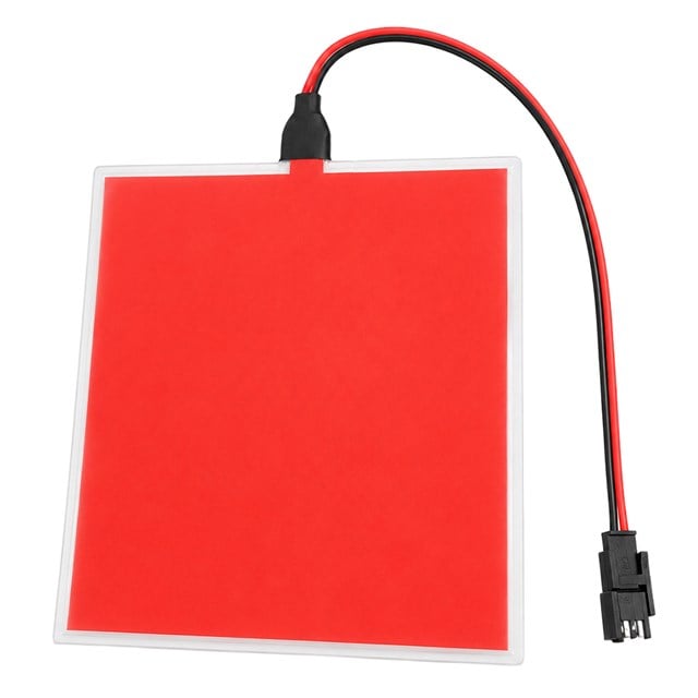PM-37728 100x100mm Elektrominesans (EL) 3V Led Panel Kırmızı Aydınlatmalı Esnek Yapı