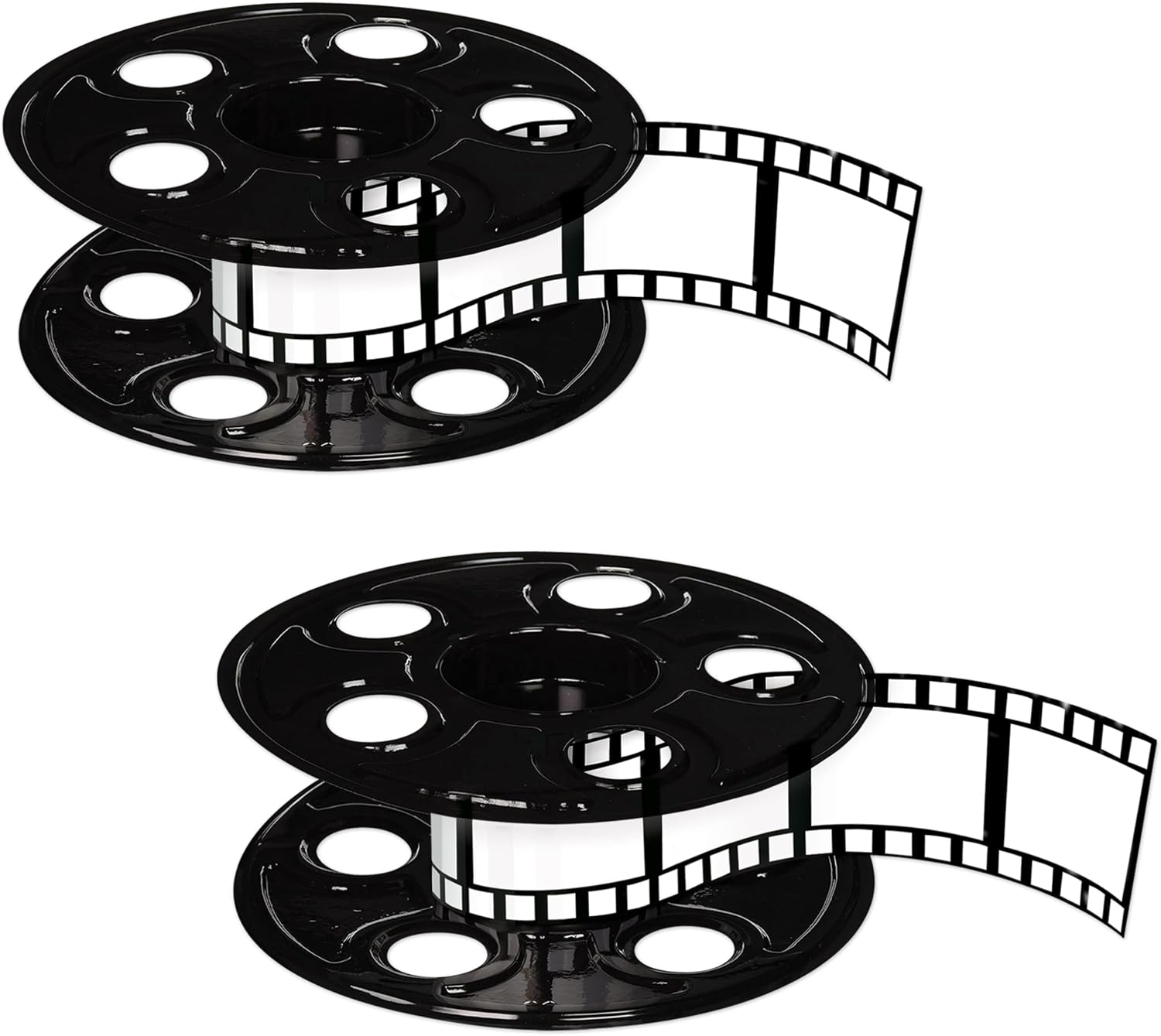 2 Parça Ödül Gece Film Makarası Film Şeridi ile Orta Parça Kırmızı Halı Hollywood Parti Dekorasyonları, 9" ve 15", Siyah/Beyaz