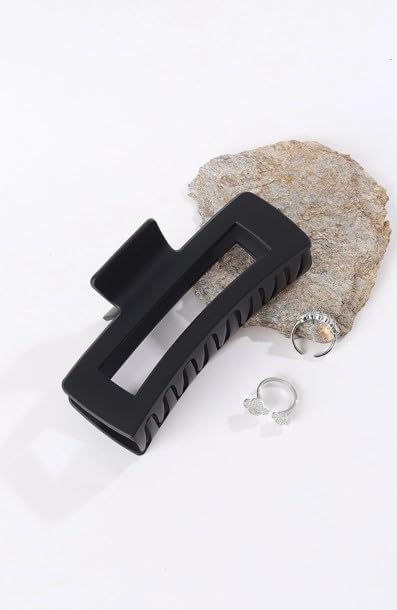 6 Adet Büyük Renkli Kadın Mandal Toka (Siyah, Bag 9cm)