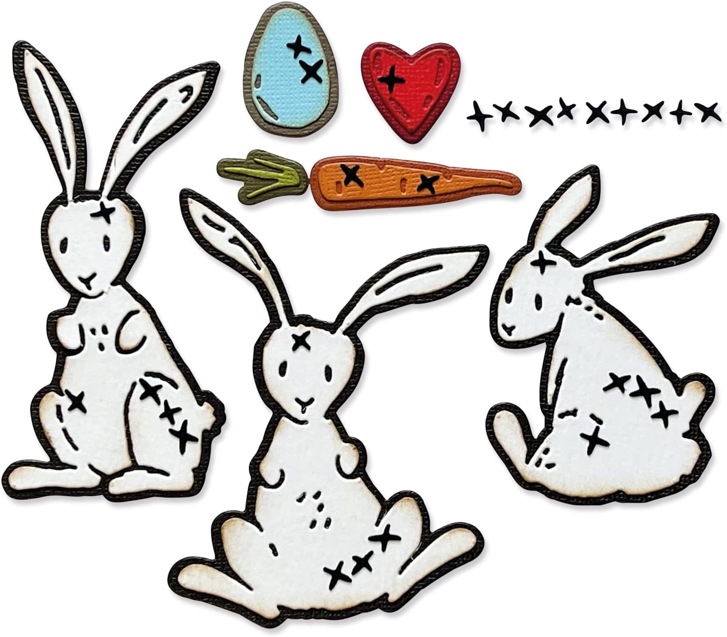 Thinlits Damga Kalıbı Seti Bunny Stitch Tim Holtz, 15 Parçalı Set