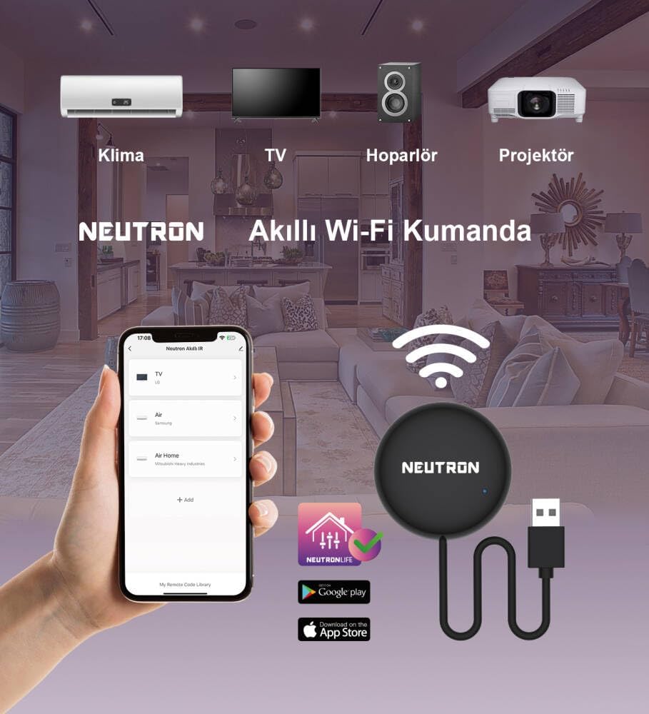 NTL-IR-02S Akıllı Ev için Wifi Akıllı IR Uzaktan Kumanda - Ev Cihazları için Evrensel Akıllı Mobil Uygulamadan Uzaktan Kumanda