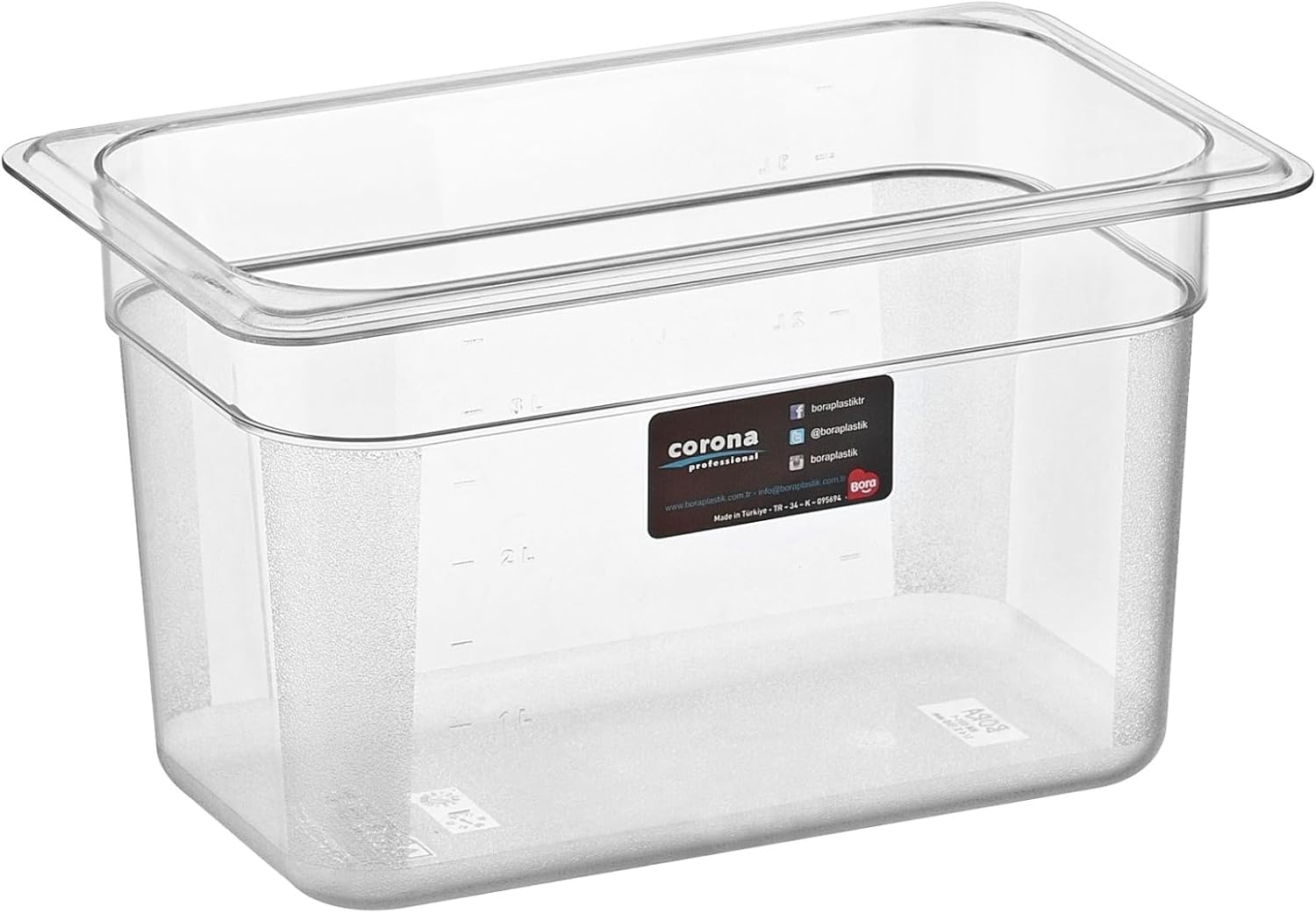 1/4 Dikdörtgen PC Gastronom Küvet Gövde 265x162x150