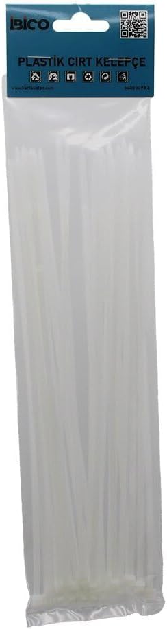 25PCS BEYAZ 3.6X250MM PLASTİK CIRT KELEPÇE (5264)