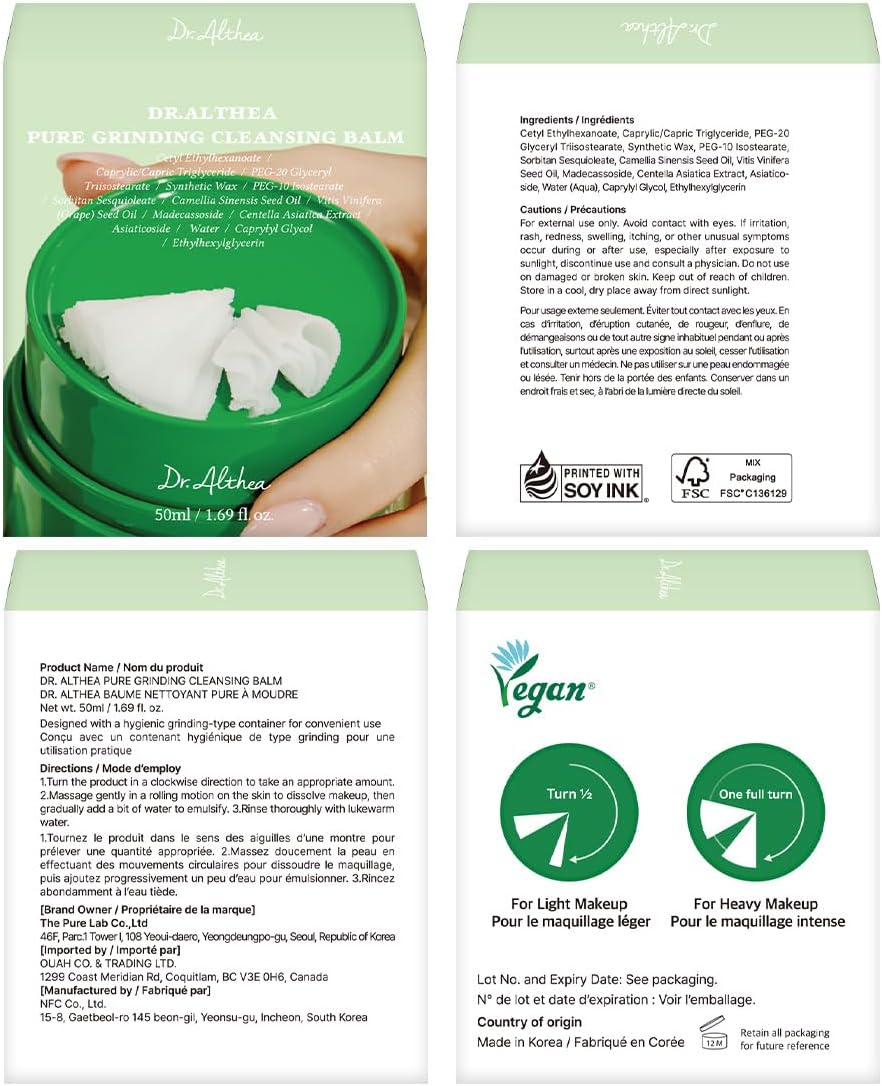 Saf Taşlama Temizleme Balsamı | Madecassoside ile Hijyenik Tek Adım Makyaj Temizleyici | Yağsız Şerbet Doku | Nazik, Yatıştırıcı Tüm Cilt Tipleri için | Kore Vegan Cilt Bakımı | 1.7 Fl Oz