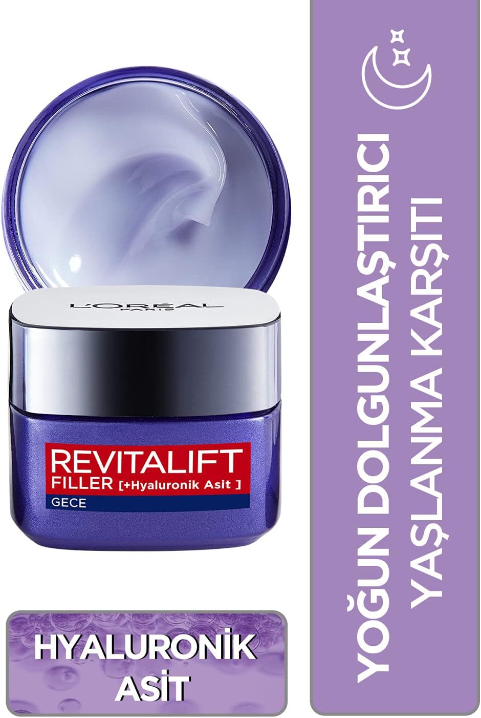Revitalift Filler Yoğun Dolgunlaştırıcı Hyaluronik Asit İçeren Yaşlanma Karşıtı Gece Kremi 50 ml