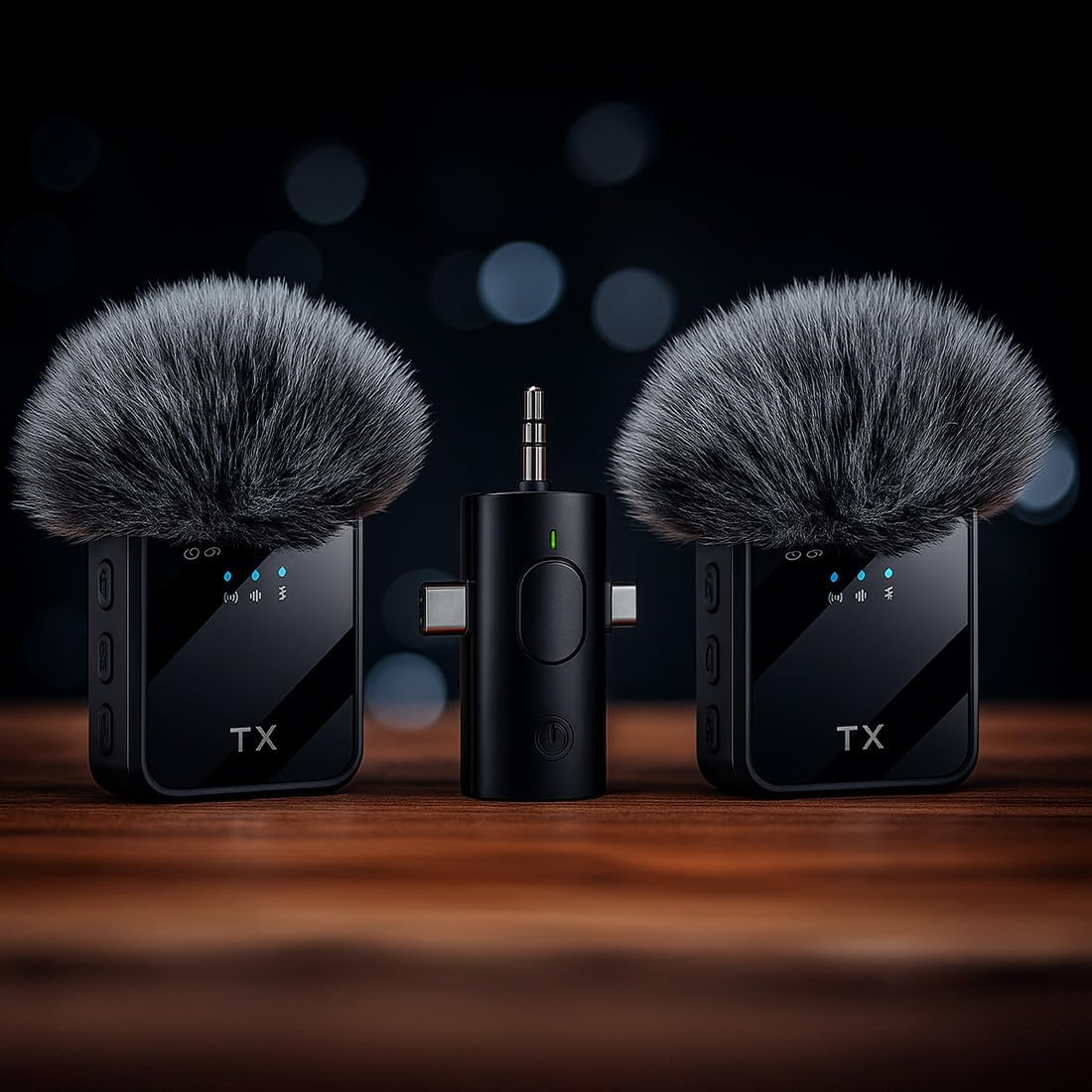 Torima F11-2 Type-C + Lightning + Aux 2li 3in1 Kablosuz Yaka Mikrofonu