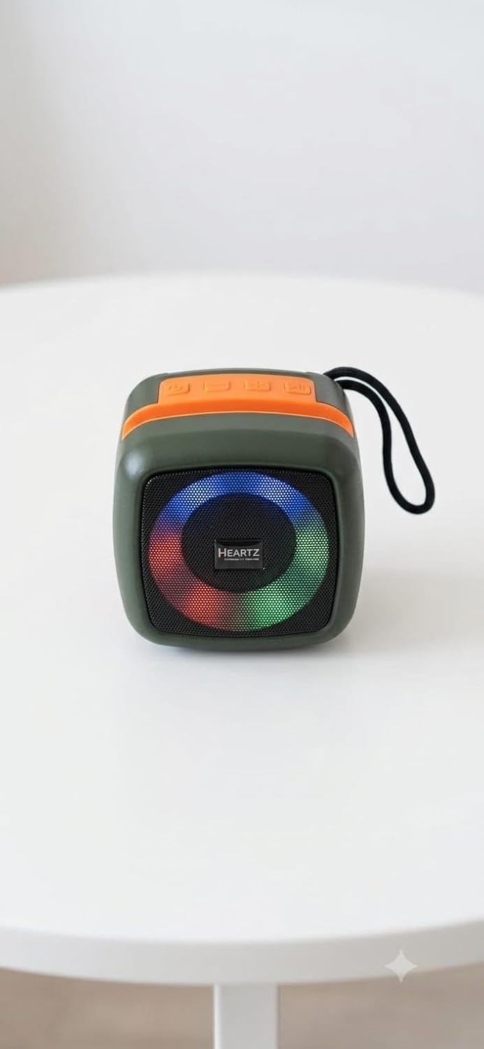 Bluetooth Hoparlör, RGB LED Işıklı, Telefon Standlı, USB Flash Bellek ve AUX Destekli, Taşınabilir Speaker A Kalite 4 Ayrı Renk seçenekli Şarjlı Bluetooth Speaker (HAKİ)