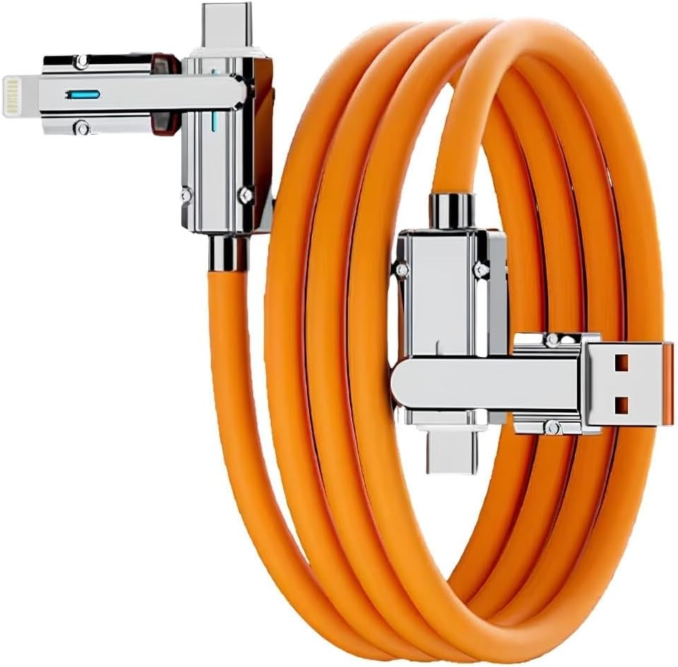 A6019 Usb Type C Lightning 4 in 1 Hızlı Şarj Data Kablosu Çevirici Dönüştürücü Adaptör 100-120W - 1M