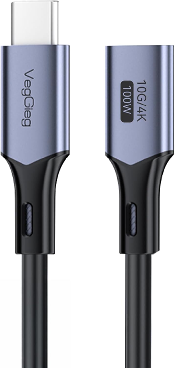 USB 3.2 Gen 2 Type-C Uzatma Kablosu USB-C 100W 10Gbps 4K 60Hz 1 Metre