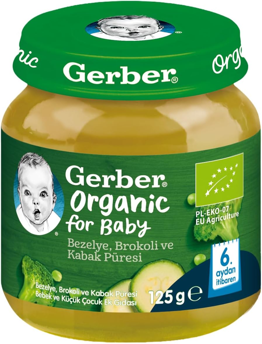 Organik Bezelye, Brokoli ve Kabak Püresi 125 gram