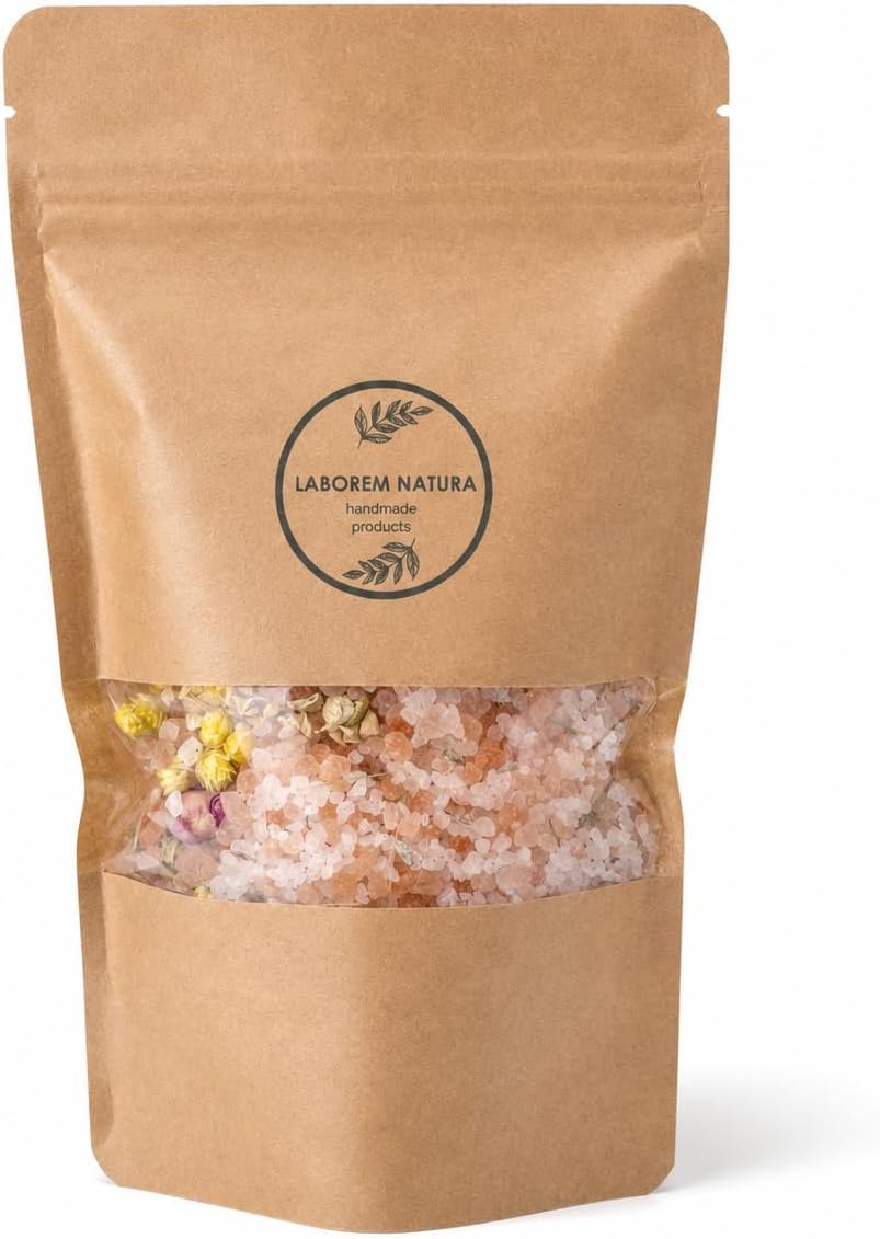 LABOREM Banyo Tuzu Mor Çiçekler 350 gr Vücut Peelingi Cilt Bakımı Nemlendirici