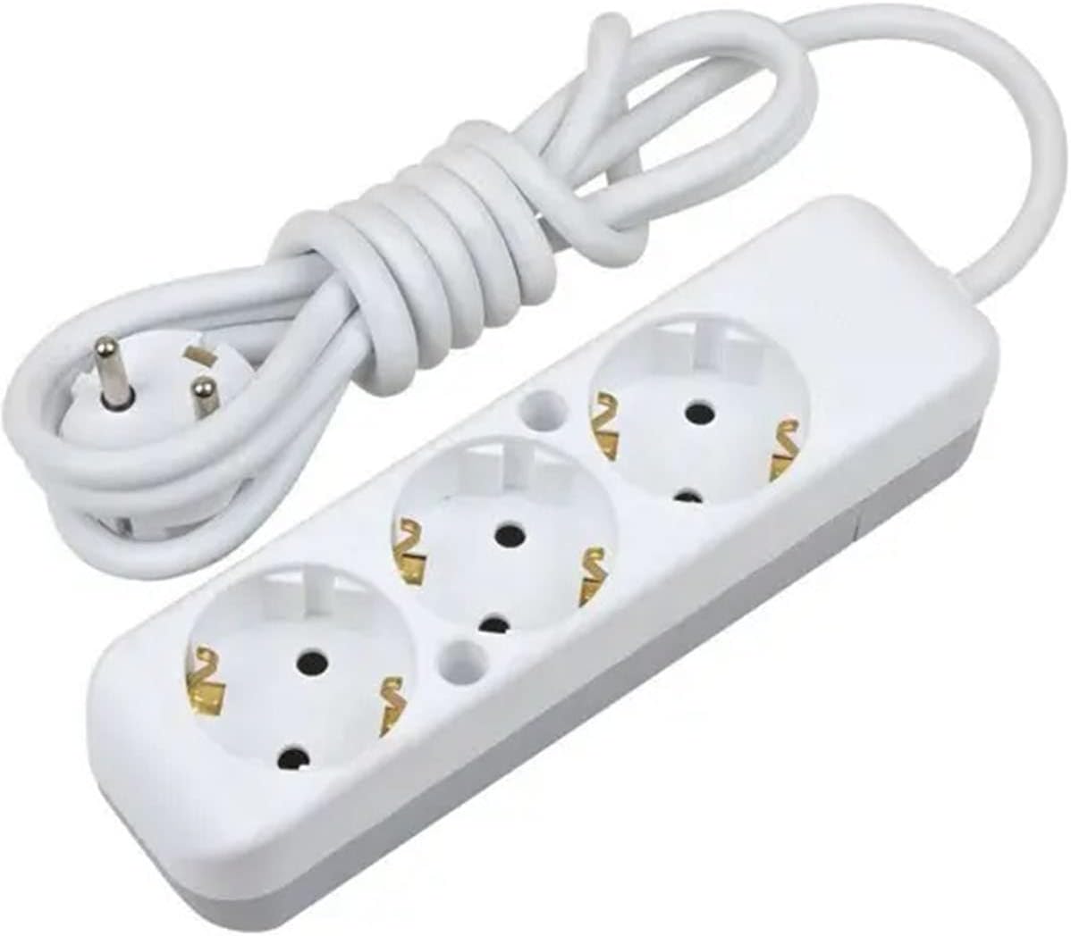 3lü Üçlü 5 Metre Uzatma Kablolu Anahtarsız Topraklı Grup Priz Elektirik Uzatma Kablosu