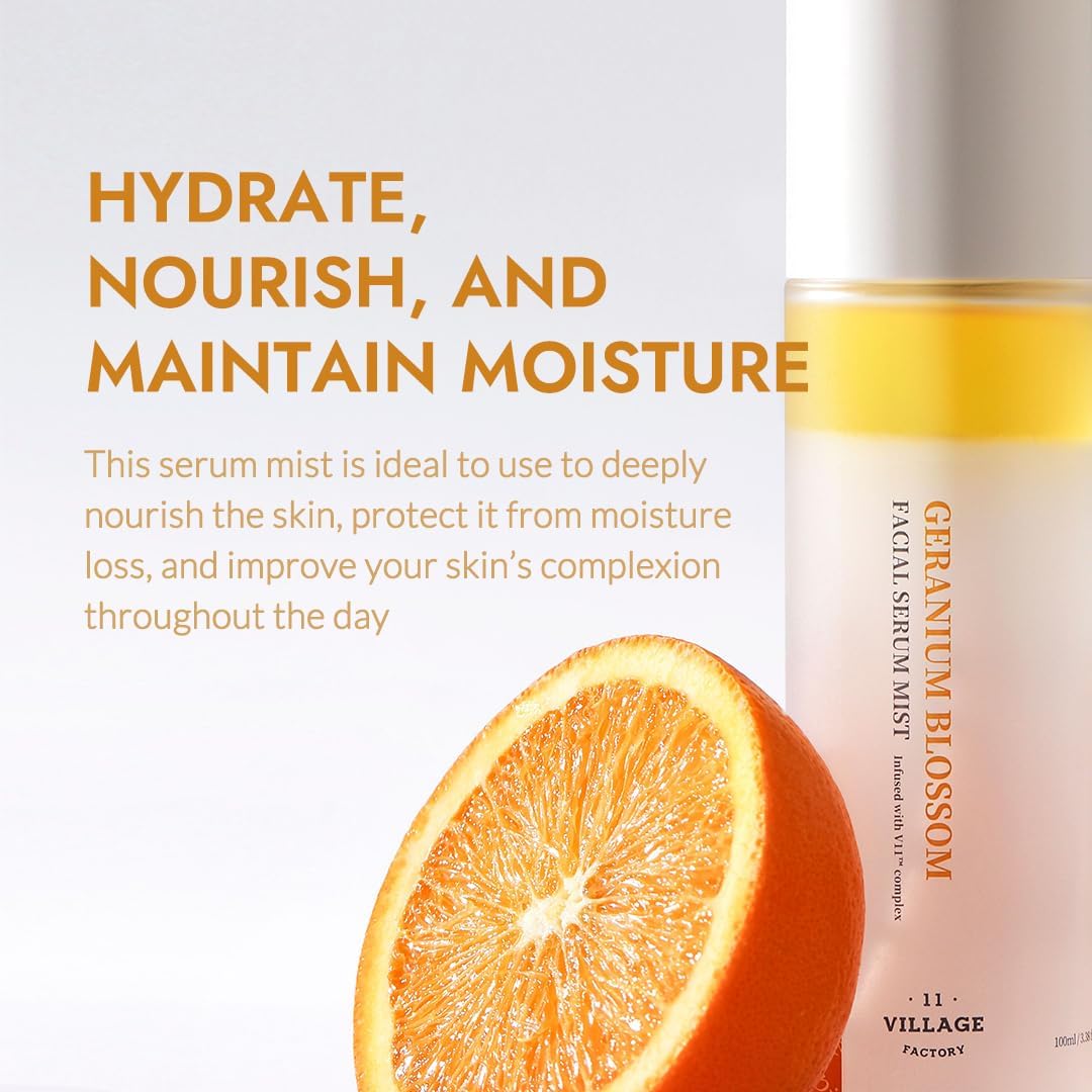 Village 11 Factory Fresh Dewy Geranium Blossom Facial Serum Mist 100ml - Canlandırıcı & Aydınlatıcı Vegan Serum Mist