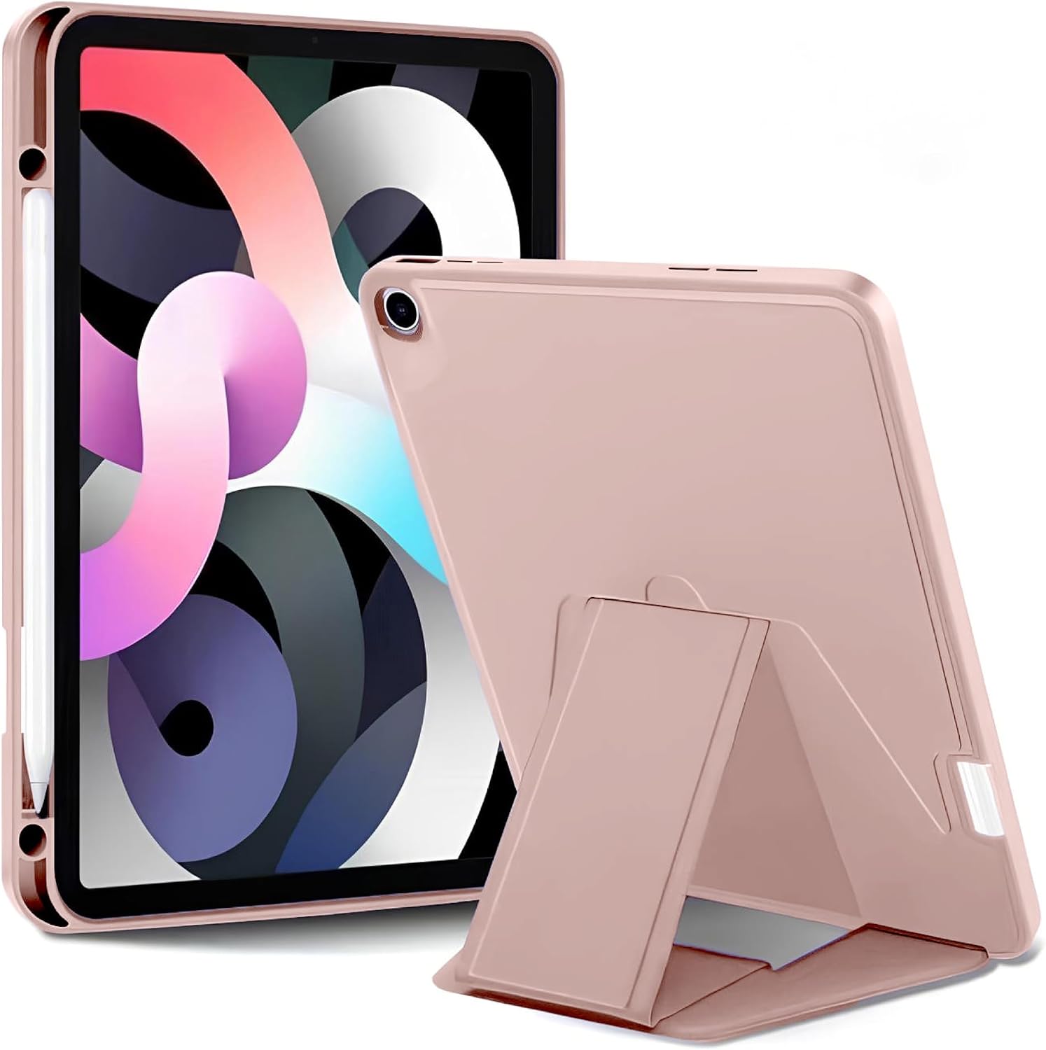 Samsung Tablet İle Uyumlu Kılıf Lüks Kadife İç Kaplamalı Suni Deri Mıknatıslı Standlı Tablet Arka Kapak (Pembe, Tab A9 X110/Galaxy Tab A11)