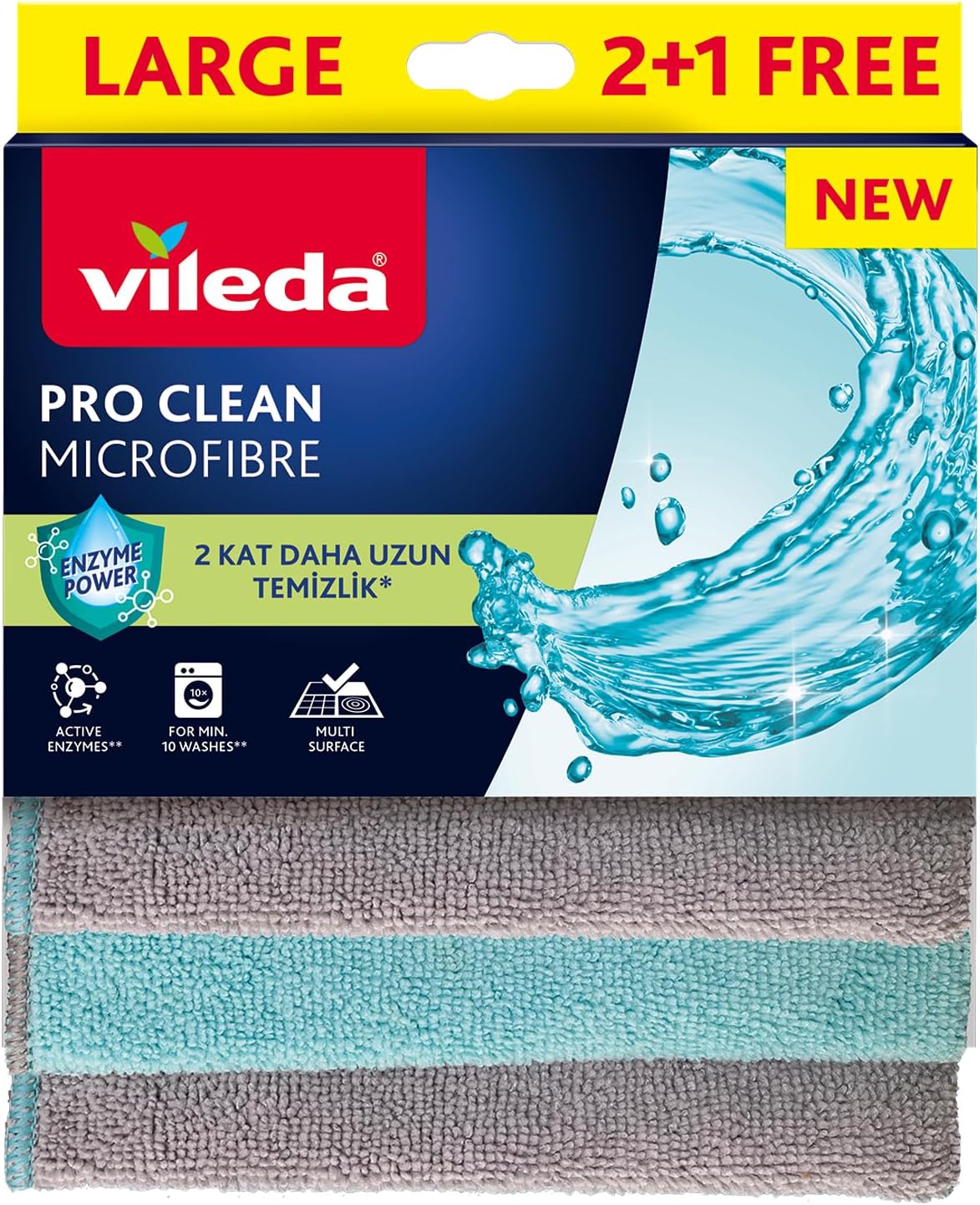 Pro Clean Aktif Enzimli Mikrofiber Temizlik Bezi, 3’lü Paket