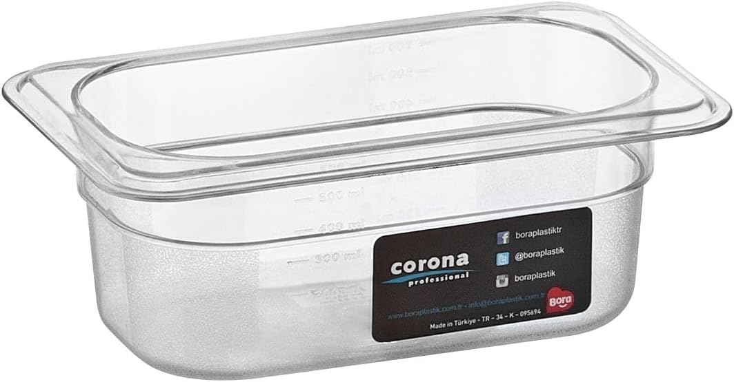 1/9 Dikdörtgen PC Gastronom Küvet Gövde 176x108x65
