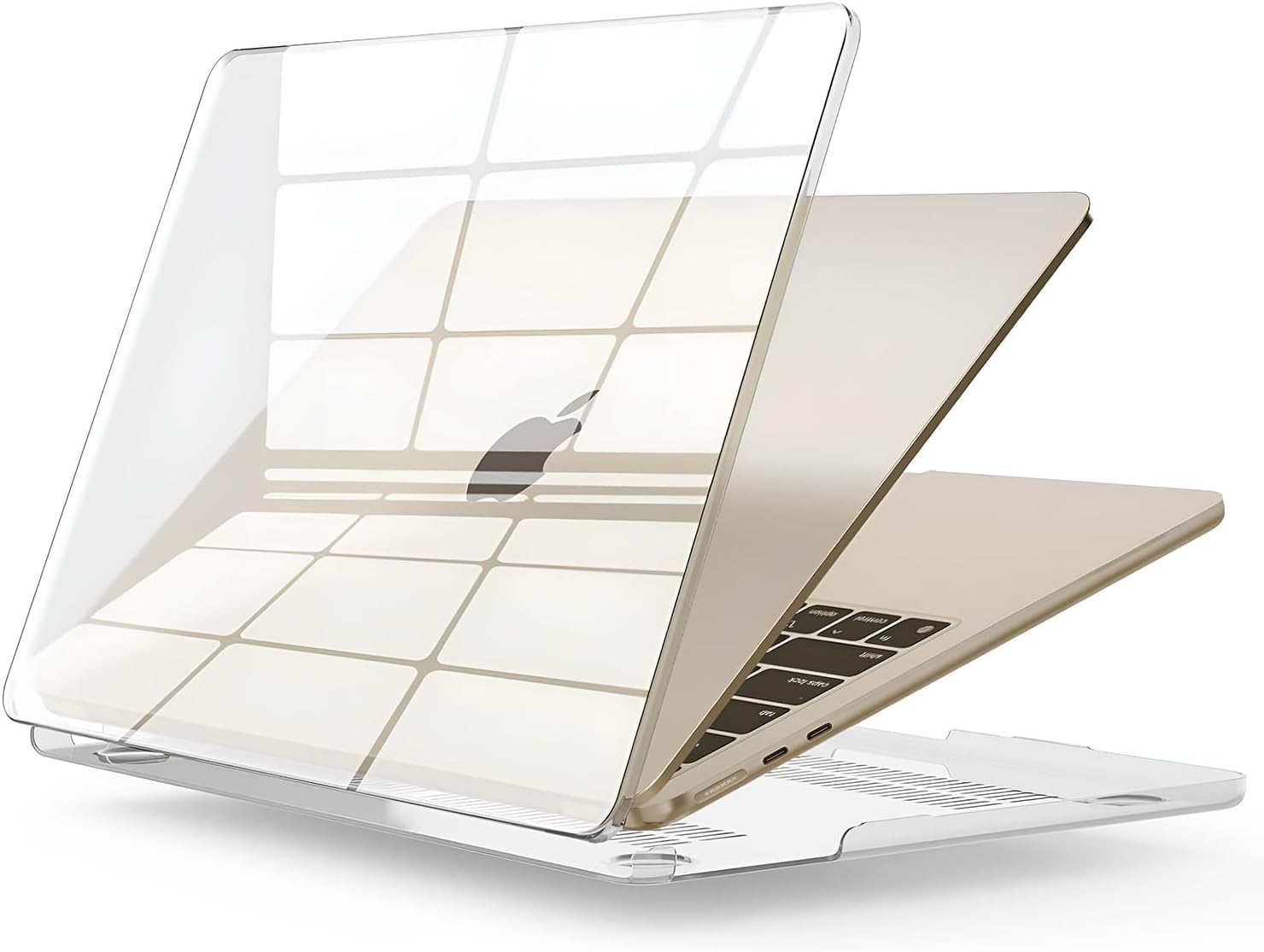 MacBook Air 15,3 ile Uyumlu M5 (A3448) M4 (A3241) M3 (A3114) M2 (A2941) Polikarbonat Sert Koruyucu Çizilme ve Darbe Önleyici Kılıf (Super Şeffaf, 15 inç 2023-2026)