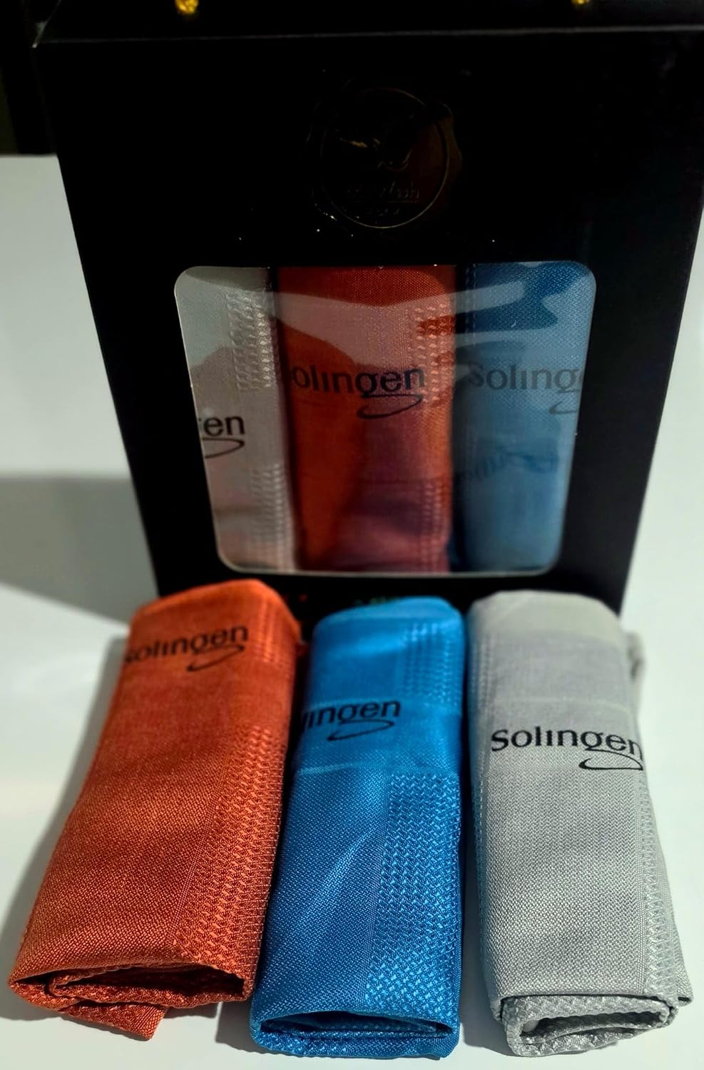 Solingen Mikrofiber Temizlik Bezi 3'lü Set Mavi Gri Turuncu 42x68 cm