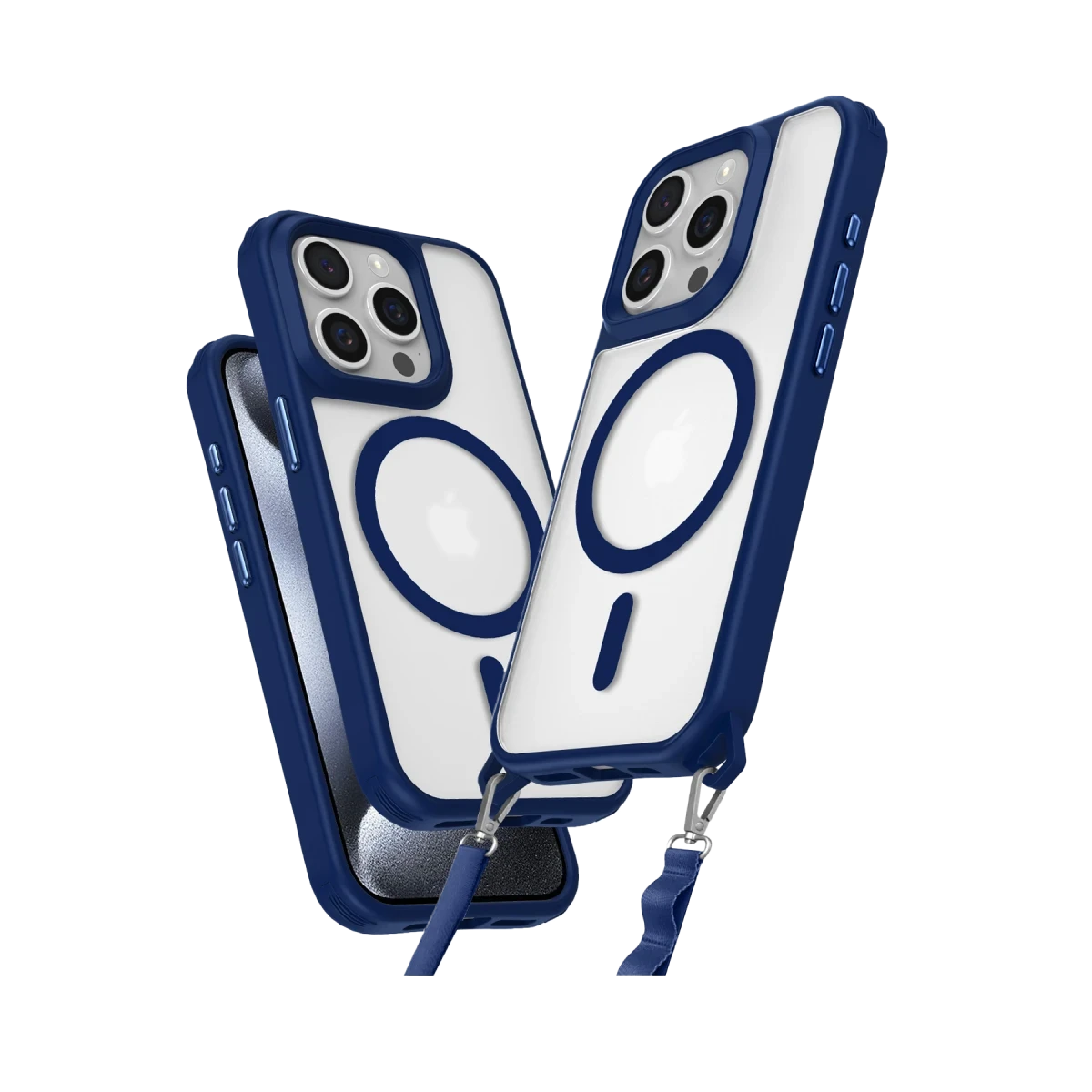 Apple iPhone 15 Pro Max Kılıf Enka Magsafe Silikon Kılıf - Lacivert