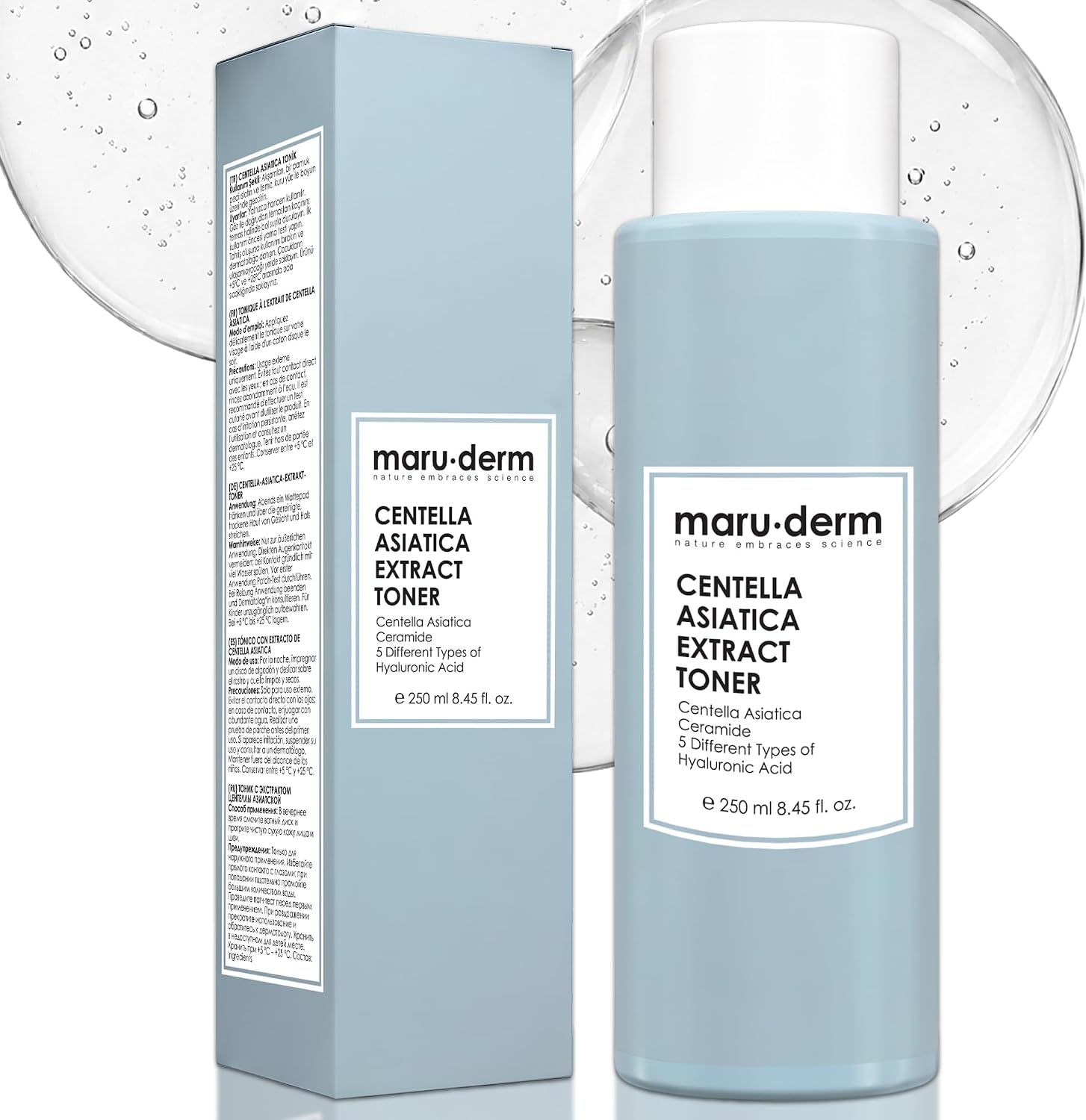 Maruderm Centella Asiatica Tonik – Yatıştırıcı, Nemlendirici ve Bariyer Destekleyici Cilt Toniği, Hassas Ciltler için, 250 ML