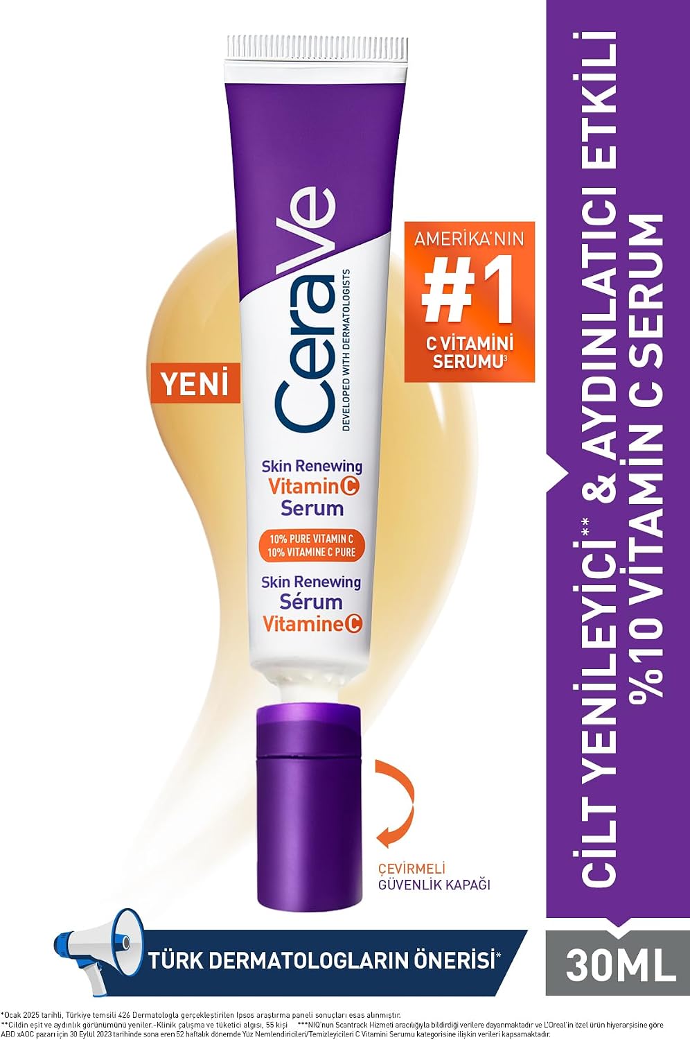 CeraVe Skin Renewing Cilt Yenileyici Aydınlatıcı C Vitamini Yüz Serumu 30 ml