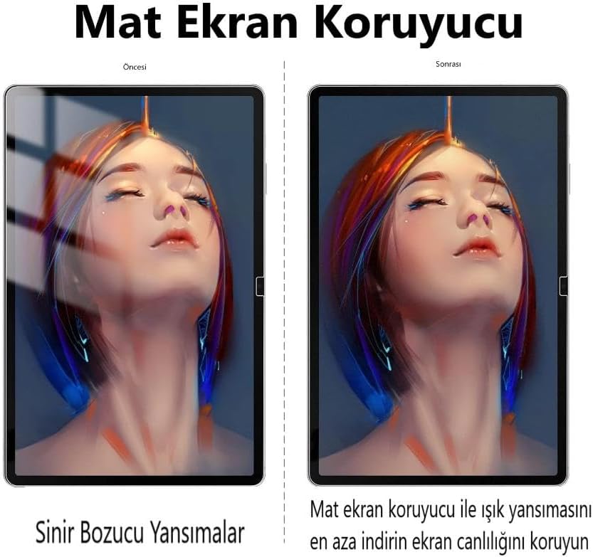 Tcl Tab 11 İle Uyumlu Mat Ekran Koruyucu 9h Temperli Kırılmaz Esnek Nano Cam, Parmak İzi Bırakmayan Yansıma Ve Parlama Önleyici Koruma (9466x)