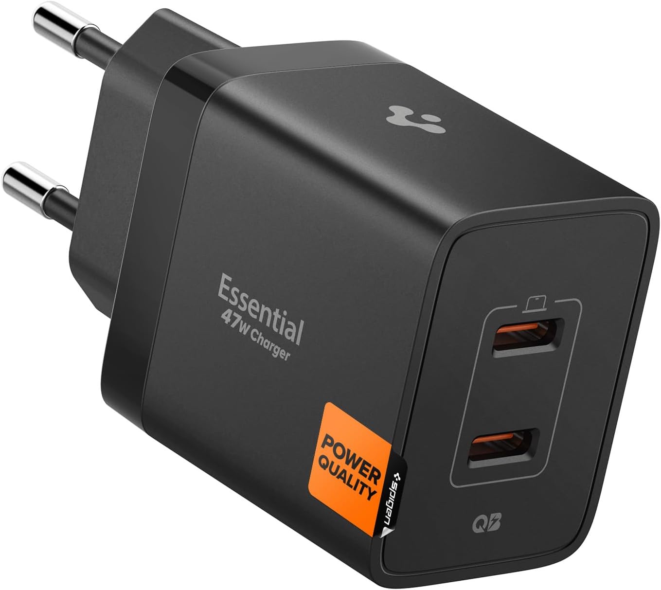 47W USB-C 2 Port Mini Hızlı Şarj Aleti PPS 2.0 Super Hızlı Şarj GaN Pro Isı Düşürücü Güç Adaptörü Akım Koruma iPhone & Android & iPad & MacBook Type-C Black - ACH09457