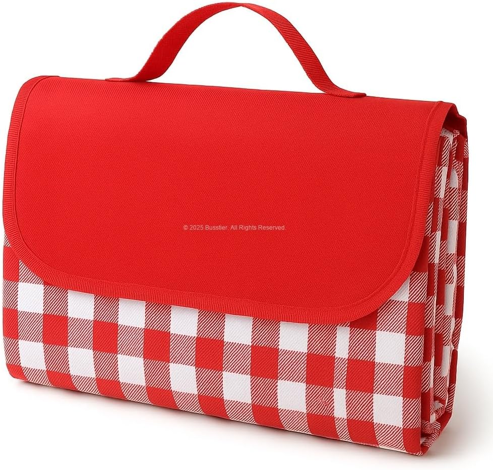 Piknik Örtüsü 205×160 cm, Su Geçirmez Kareli Tasarım, Kolay Temizlenebilir, Katlanabilir Portatif, Geniş Piknik ve Kamp Matı, Hafif Taşınabilir Stil