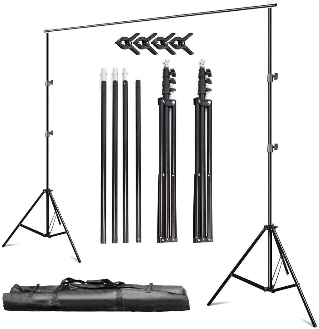 200 * 200 cm / 78 * 78 inç Alüminyum Alaşım Ayarlanabilir Fotoğraf Stüdyosu Arkaplan Backdrop Standı Destek sistemi Kiti Ağır Fotoğraf Video Crossbar Kiti ile Ev Stüdyo Fotoğrafçılığı Kayıt için 6