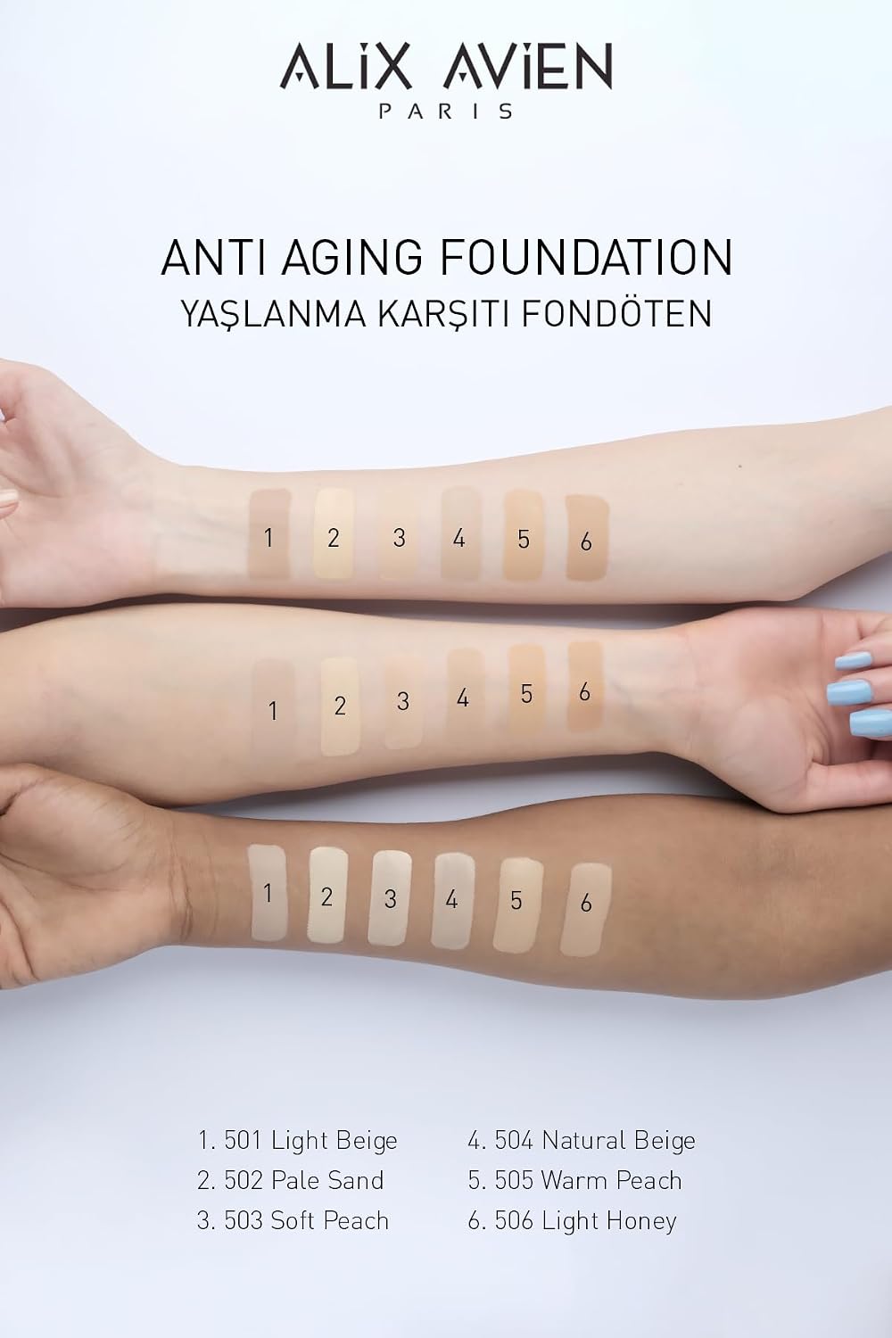 Yaşlanma Karşıtı Vitamin Içeren Nemlendirici Spf15 Fondöten - Anti Aging Foundation 505 Warm Peach