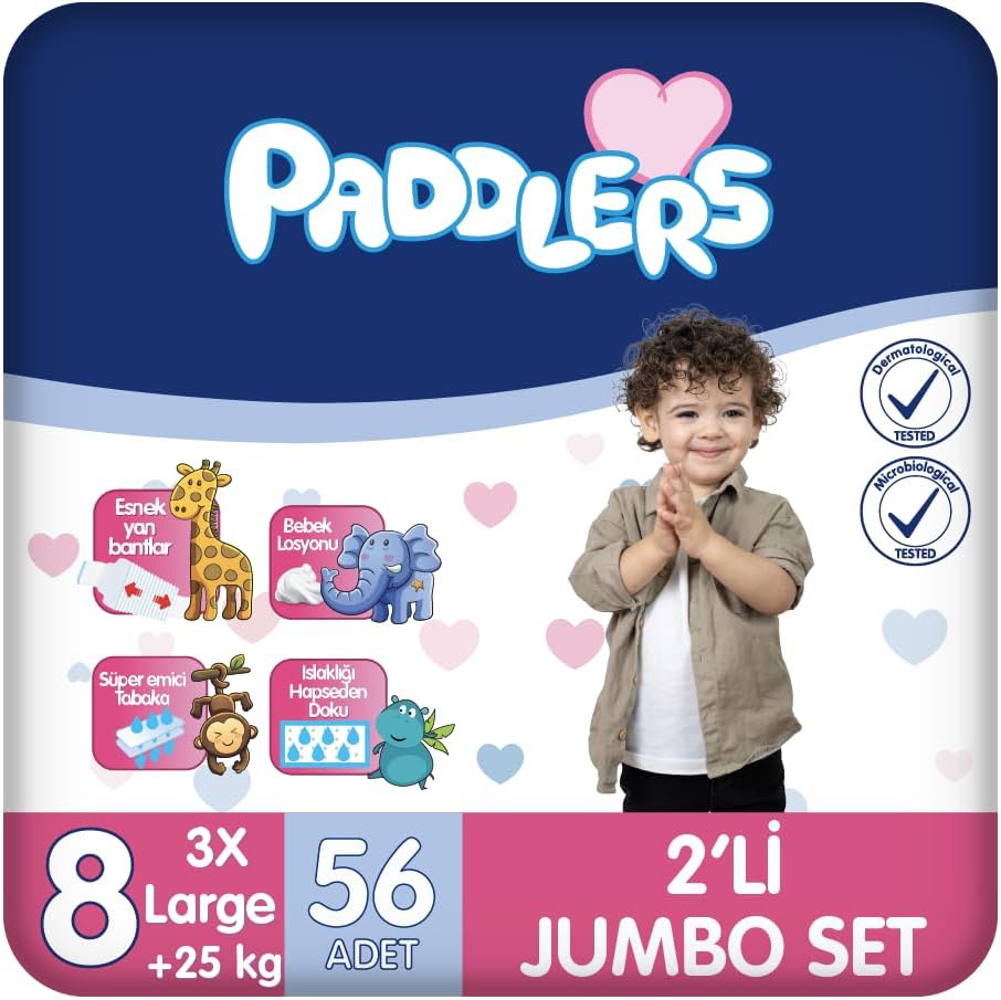 Bebek Bezi 8 Numara XXX-Large (25+ Kg) 56 Adet – 2’li Jumbo Set