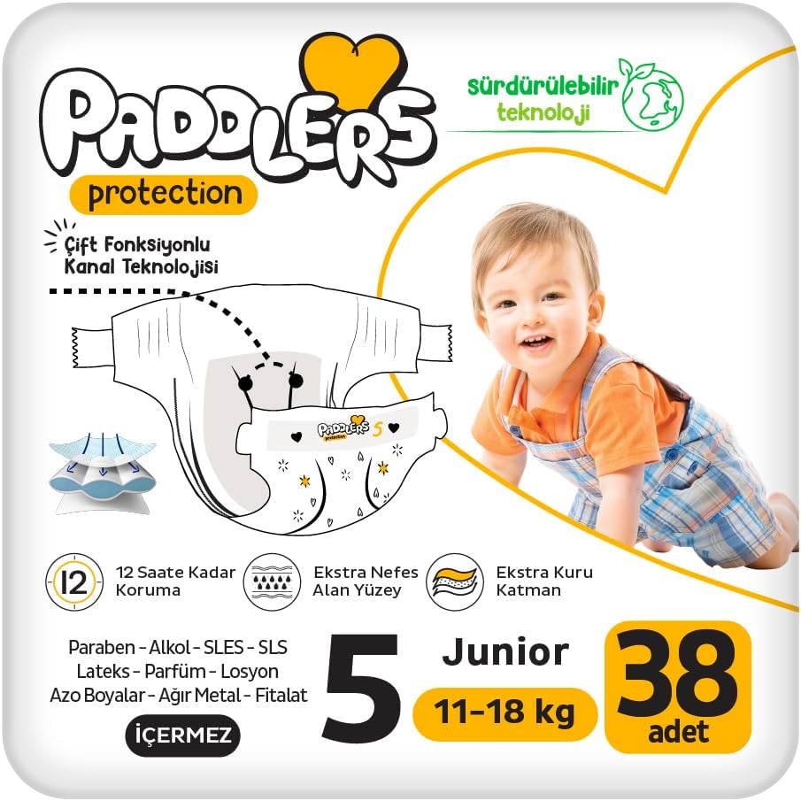 Protection Bebek Bezi 5 Numara Junior (11-18 Kg) 38 Adet – Jumbo Paket, Maksimum Koruma
