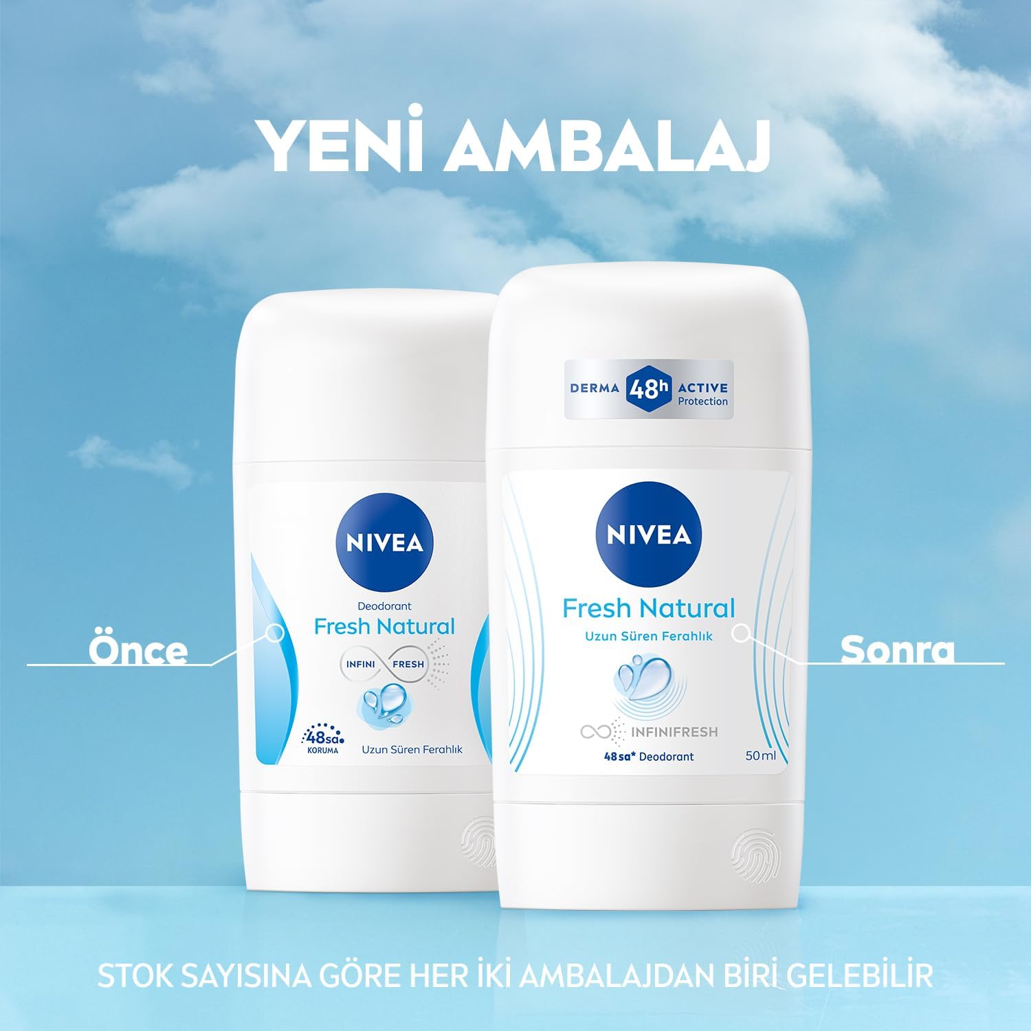 Kadın Stick Deodorant Fresh Natural 50ml, Ter Kokusuna Karşı 48 Saat Koruma, Uzun Süren Ferahlık